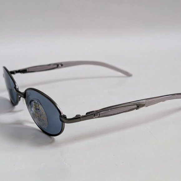 NWT Vintage 90's Small Oval Metal Combo Sport Sunglasses (D. Gunmetal) - Picture 3 of 5